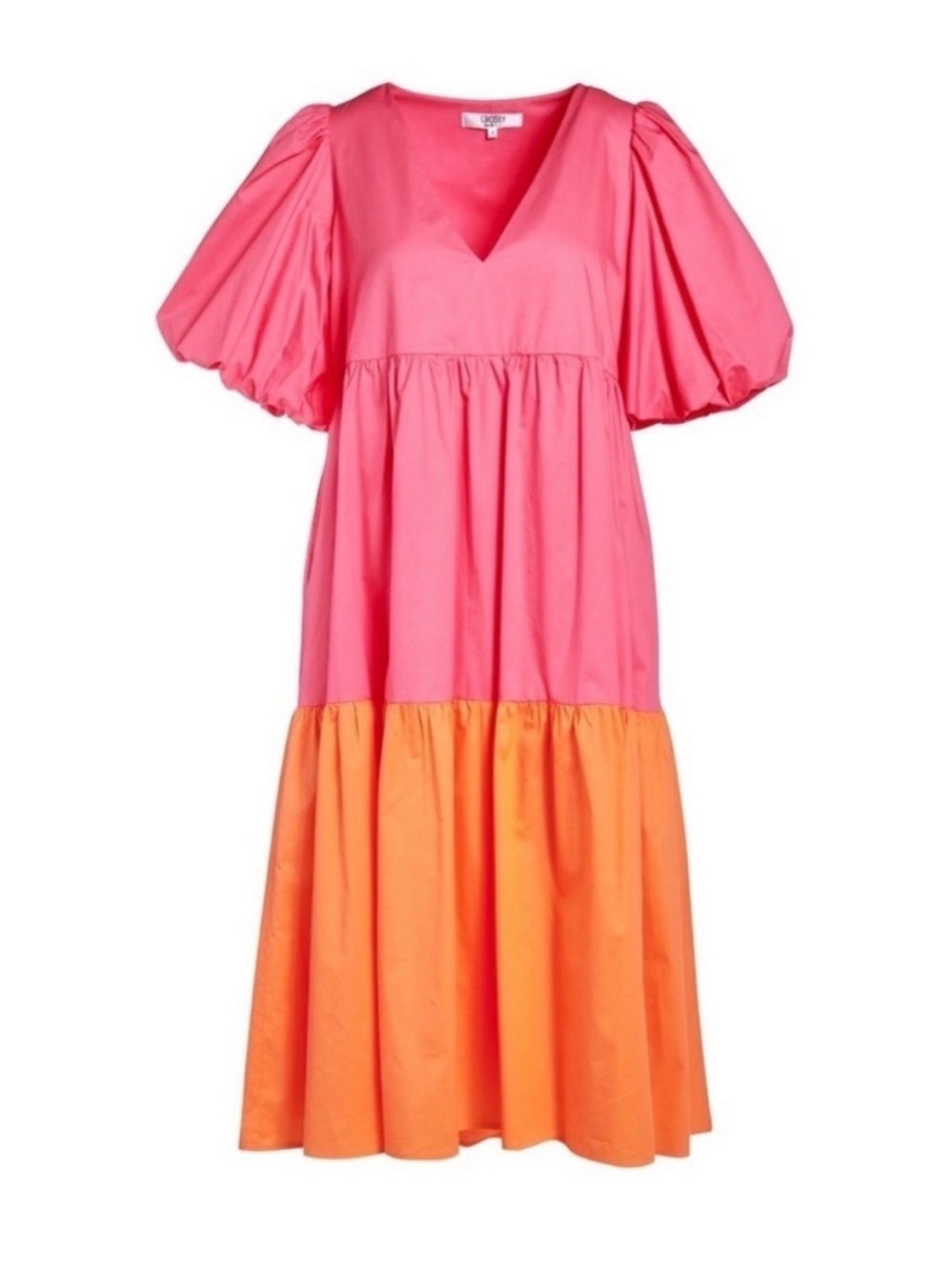 Crosby by Mollie Burch Brawley Puff Sleeve Color Block Midi Dress Women’s M